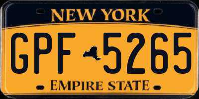 NY license plate GPF5265