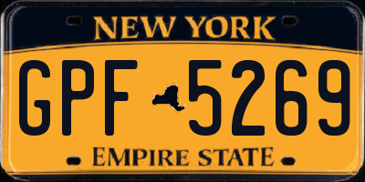 NY license plate GPF5269
