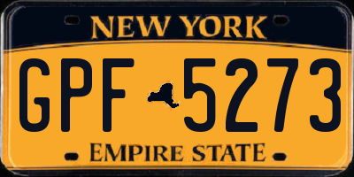 NY license plate GPF5273