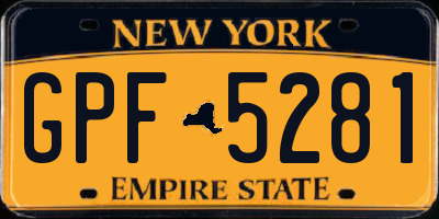 NY license plate GPF5281