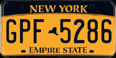NY license plate GPF5286