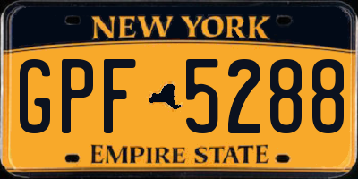 NY license plate GPF5288