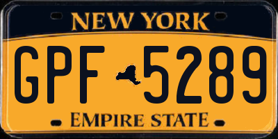 NY license plate GPF5289