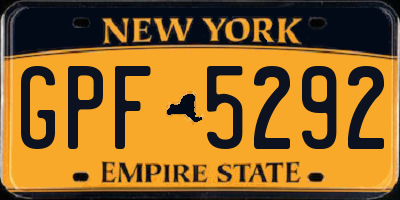 NY license plate GPF5292