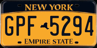 NY license plate GPF5294