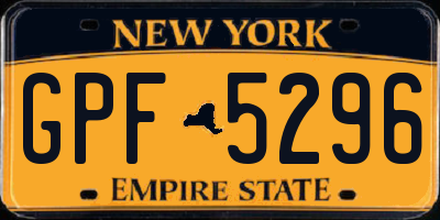 NY license plate GPF5296