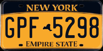 NY license plate GPF5298