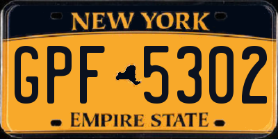 NY license plate GPF5302