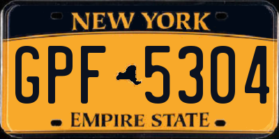 NY license plate GPF5304
