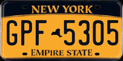 NY license plate GPF5305