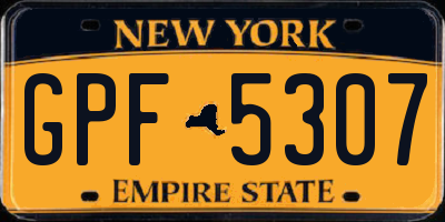 NY license plate GPF5307