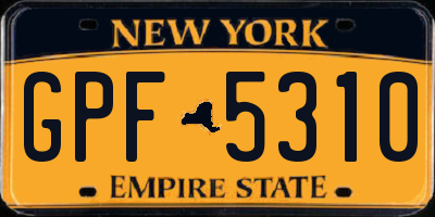 NY license plate GPF5310