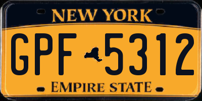 NY license plate GPF5312