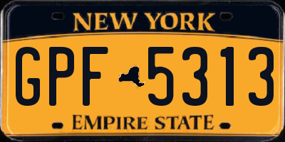 NY license plate GPF5313
