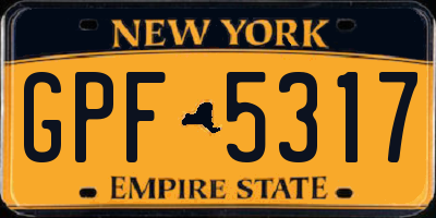 NY license plate GPF5317