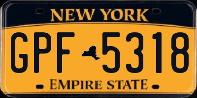 NY license plate GPF5318