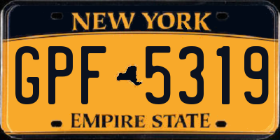 NY license plate GPF5319