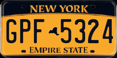 NY license plate GPF5324