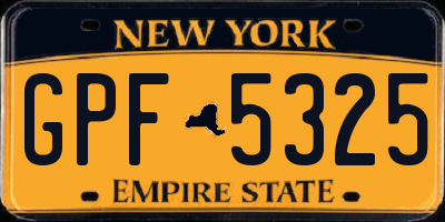 NY license plate GPF5325