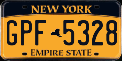 NY license plate GPF5328