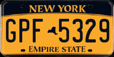 NY license plate GPF5329