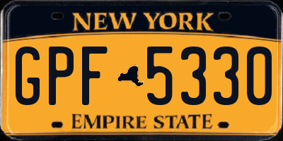 NY license plate GPF5330