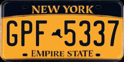 NY license plate GPF5337