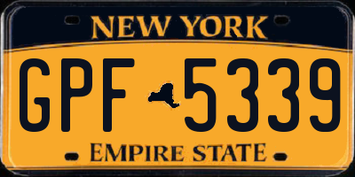 NY license plate GPF5339