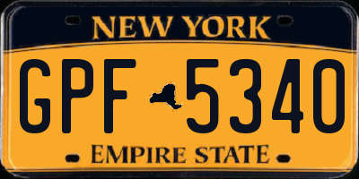 NY license plate GPF5340