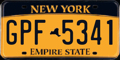NY license plate GPF5341
