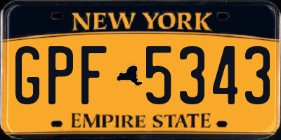 NY license plate GPF5343