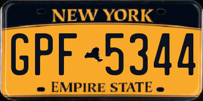 NY license plate GPF5344