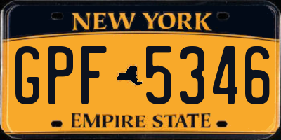 NY license plate GPF5346