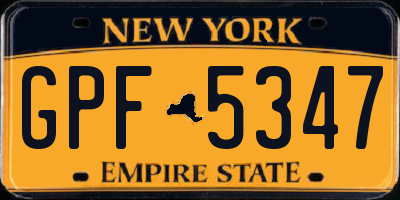 NY license plate GPF5347