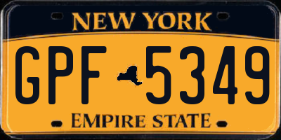 NY license plate GPF5349
