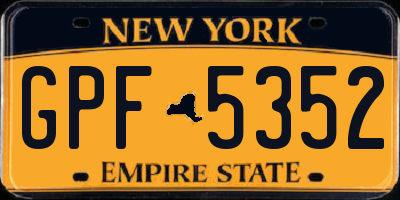 NY license plate GPF5352