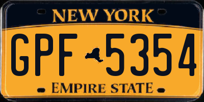NY license plate GPF5354