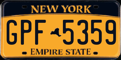 NY license plate GPF5359