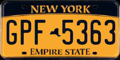 NY license plate GPF5363