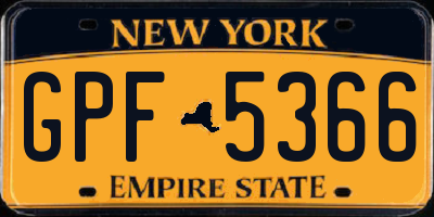 NY license plate GPF5366