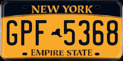NY license plate GPF5368