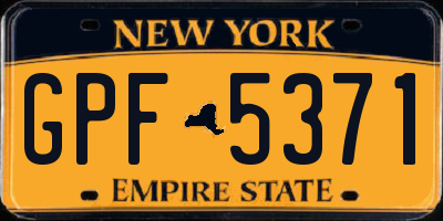 NY license plate GPF5371