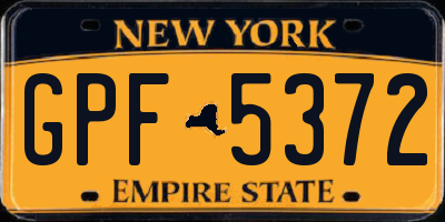 NY license plate GPF5372