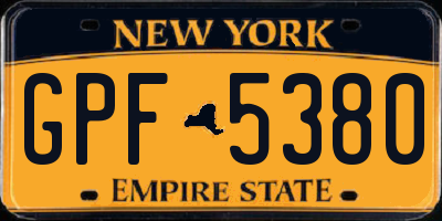NY license plate GPF5380