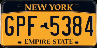 NY license plate GPF5384