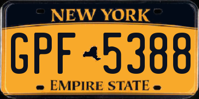 NY license plate GPF5388
