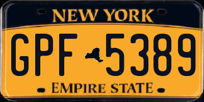 NY license plate GPF5389