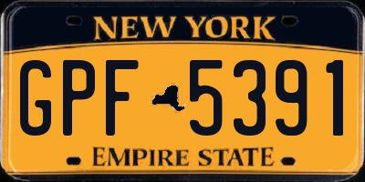 NY license plate GPF5391