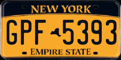 NY license plate GPF5393