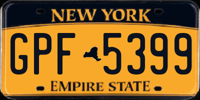 NY license plate GPF5399